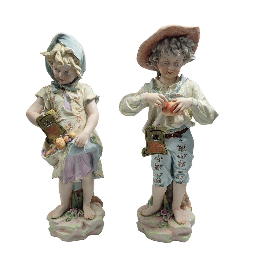 Vintage Original Arnart Creation Japan Victorian 16" Peasant Girl & Boy 73124-1